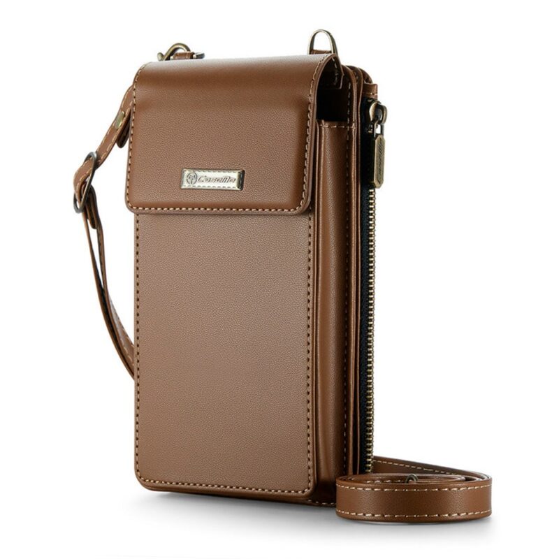 Mini Bolsa Transversal Feminina CaseMe p/Celular Marrom