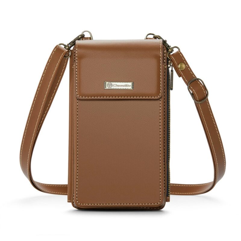 Mini Bolsa Transversal Feminina CaseMe p/Celular Marrom