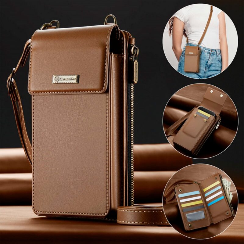 Mini Bolsa Transversal Feminina CaseMe p/Celular Marrom