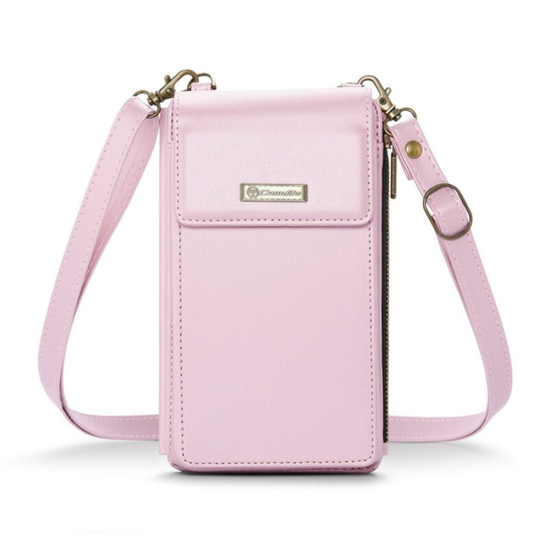 Mini Bolsa Transversal Feminina CaseMe pra Celular Rosa