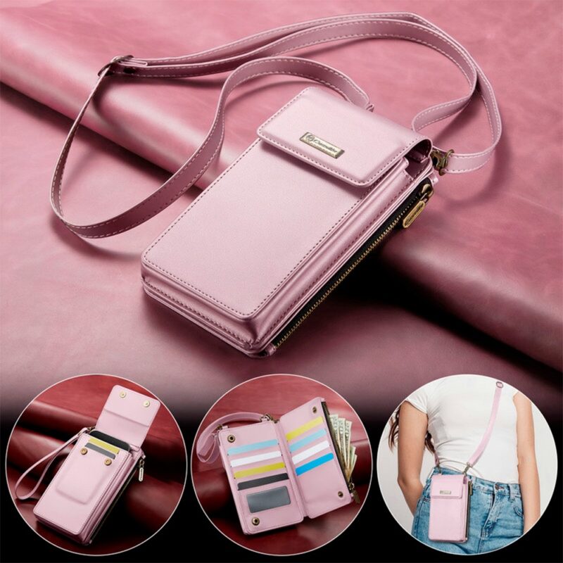 Mini Bolsa Transversal Feminina CaseMe pra Celular Rosa