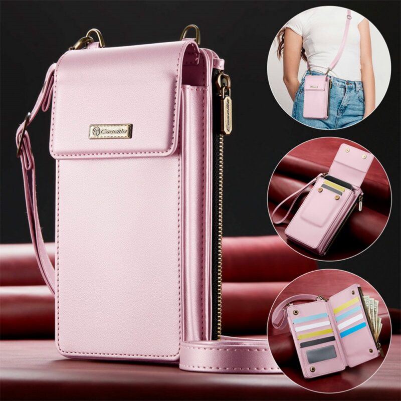 Mini Bolsa Transversal Feminina CaseMe pra Celular Rosa