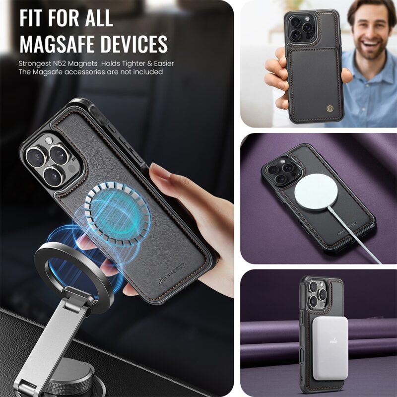 Capa Tipo Carteira Jeehood iPhone 16 Pro Max 6.9" Preto
