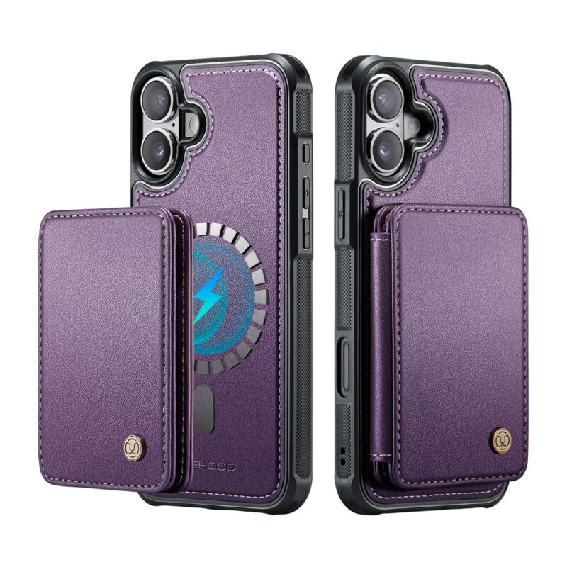 Capa Tipo Carteira Jeehood iPhone 16 de 6.1 pol. Púrpura