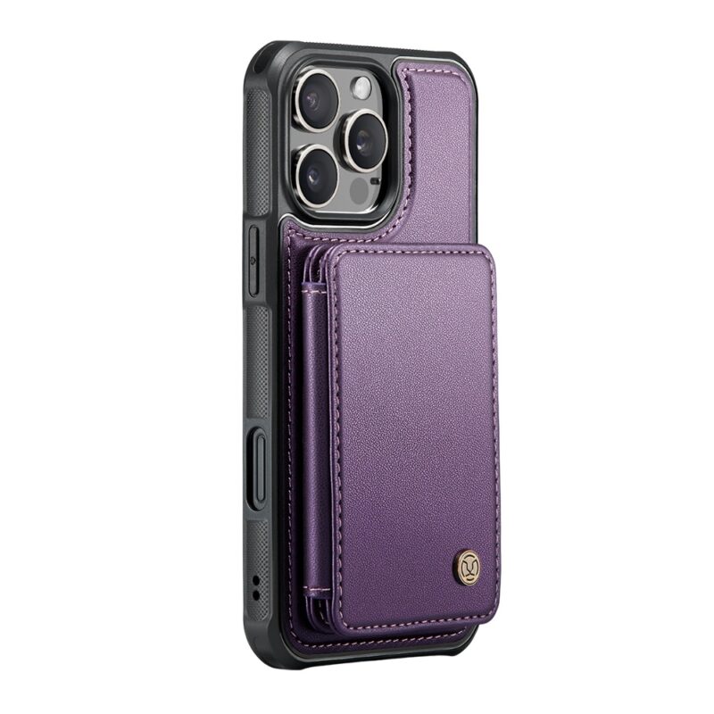 Capa Tipo Carteira Jeehood iPhone 16 Pro 6,3 pol Púrpura