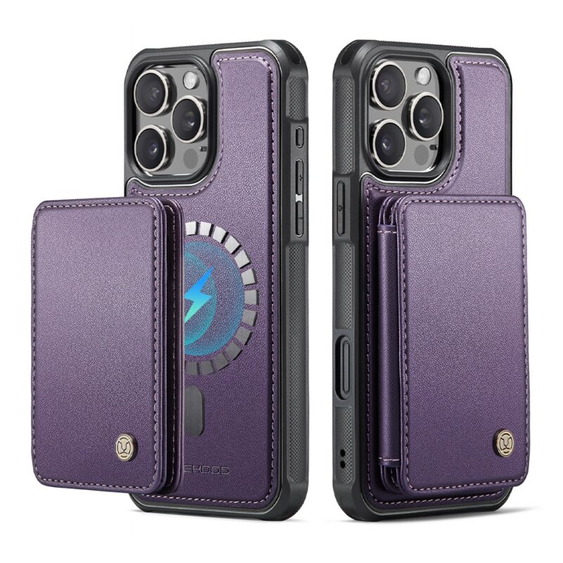 Capa Tipo Carteira Jeehood iPhone 16 Pro 6,3 pol Púrpura