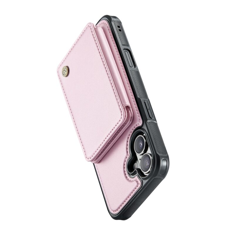 Capa Tipo Carteira Jeehood iPhone 16 de 6.1 pol. Rosa