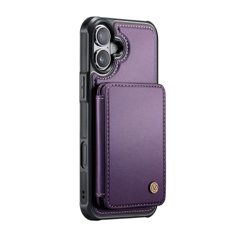 Capa Tipo Carteira Jeehood iPhone 16 Plus 6,7" Púrpura