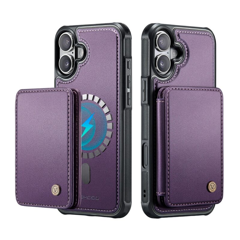 Capa Tipo Carteira Jeehood iPhone 16 Plus 6,7" Púrpura