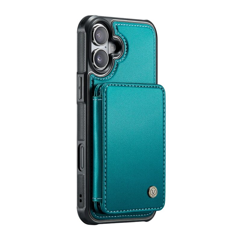 Capa Tipo Carteira Jeehood iPhone 16 6.1" Verde Azulado