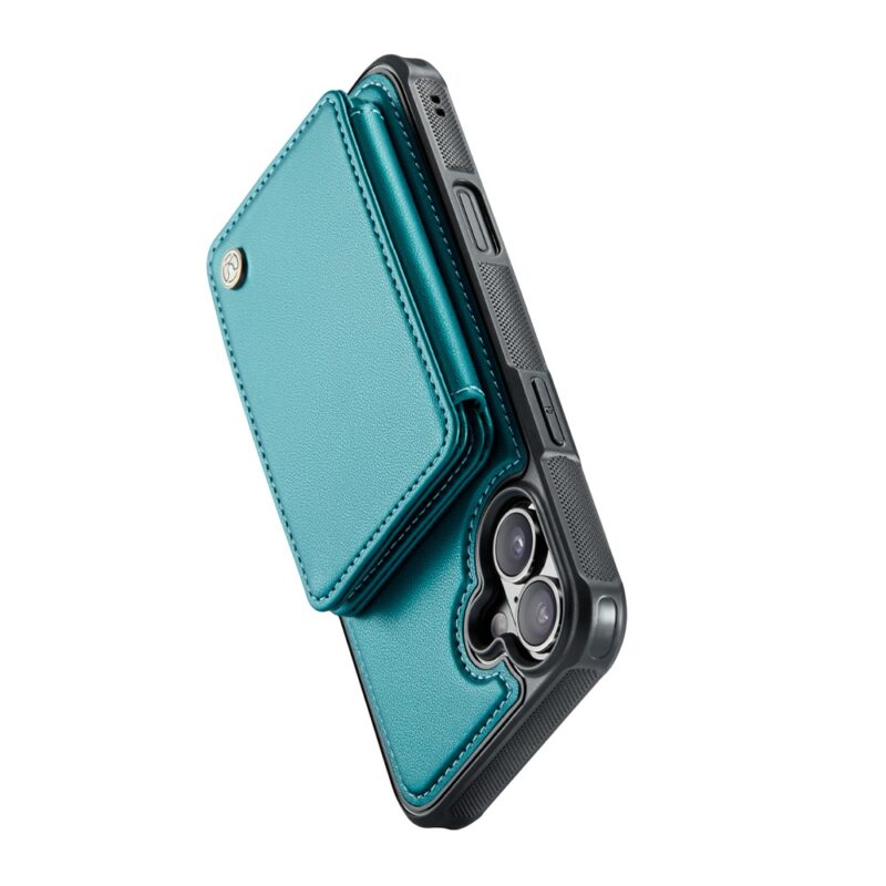 Capa Tipo Carteira Jeehood iPhone 16 6.1" Verde Azulado