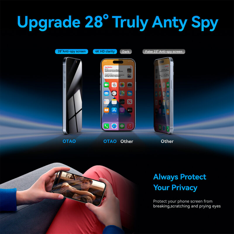 Película Vidro 2.5D Iphone 16 Plus Otao 28 Privacy 2Psc