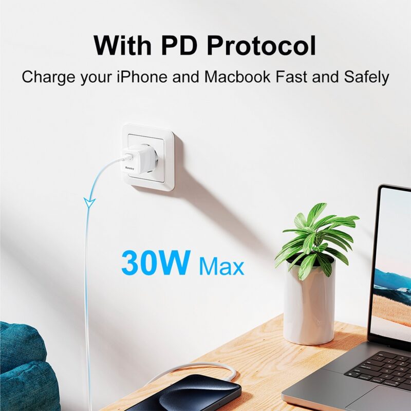 Carregador Usb C Huntkey G30 Pro Gan Máx. 30W Branco