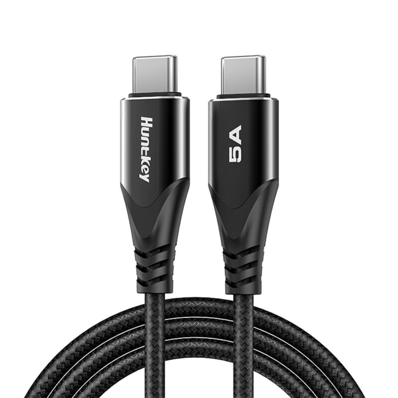 Cabo Usb C Huntkey Máx.5A Macho/Macho 2 Metros Preto