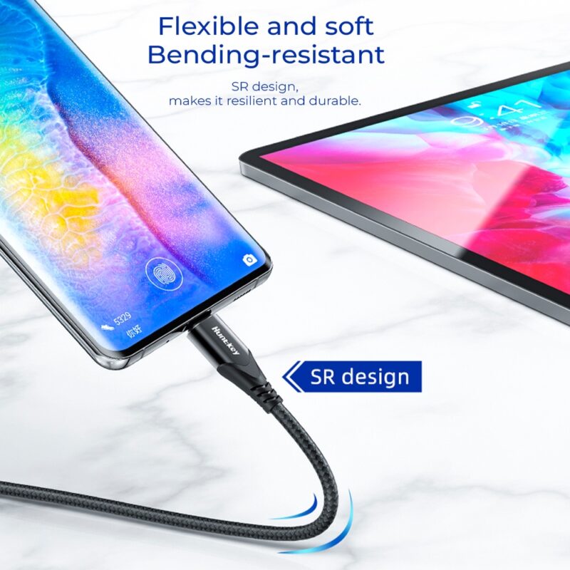 Cabo Usb C Huntkey Máx.5A Macho/Macho 2 Metros Preto