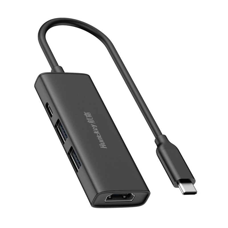 Hub Usb C Huntkey 6 in 1 Pd 100W Hdmi4k/30Hz Preto