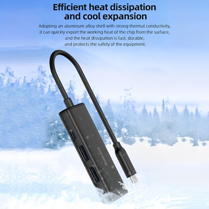 Hub Usb C Huntkey 6 in 1 Pd 100W Hdmi4k/30Hz Preto