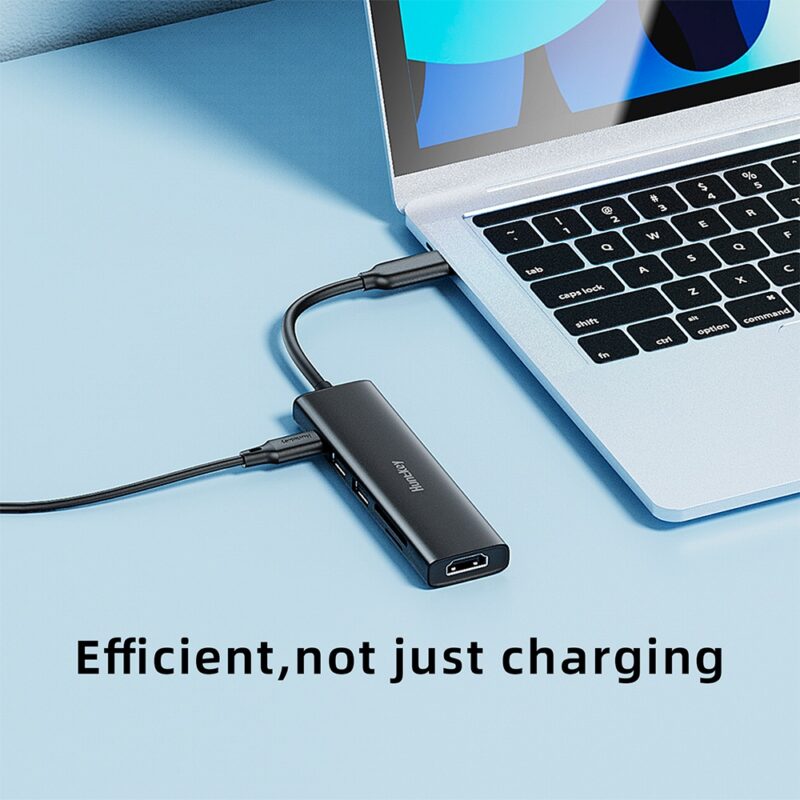 Hub Usb C Huntkey 6 in 1 Pd 100W Hdmi4k/60Hz Preto