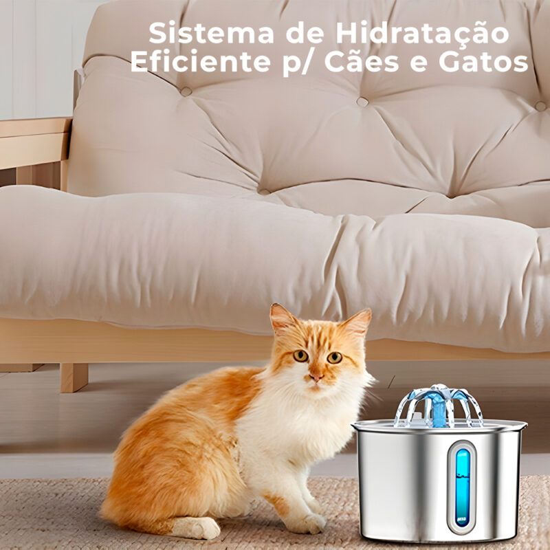 Fonte/Bebedouro Oneisall 2L Aço Inoxidável p/Cães Gatos