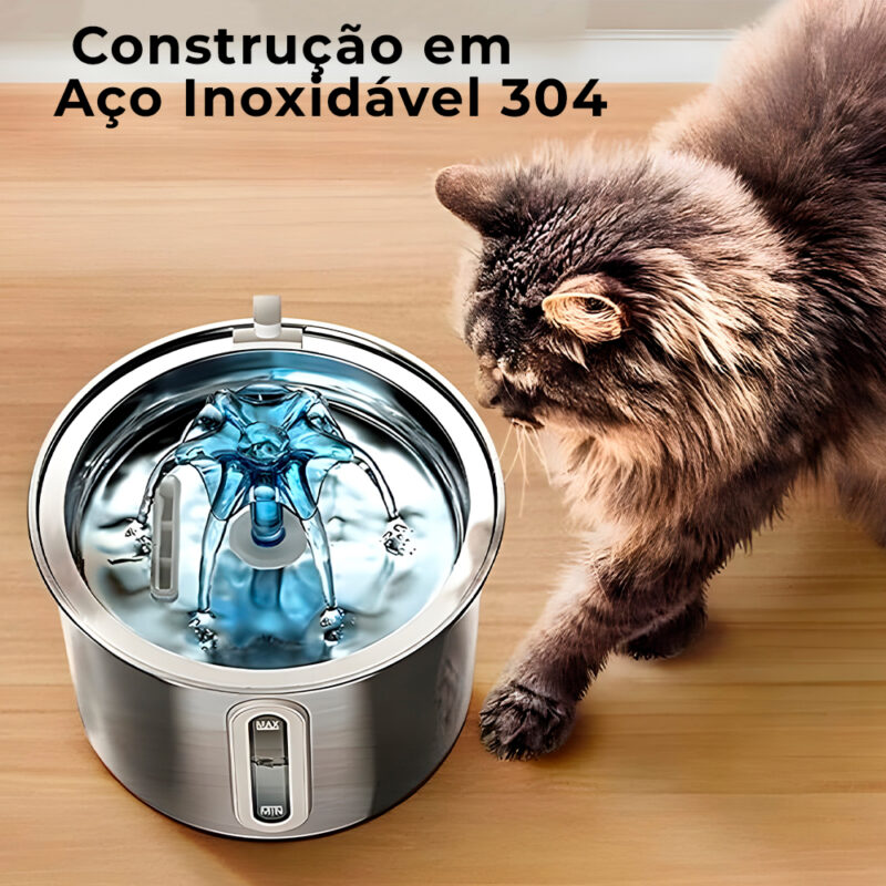 Fonte/Bebedouro Oneisall 2L Aço Inoxidável p/Cães Gatos