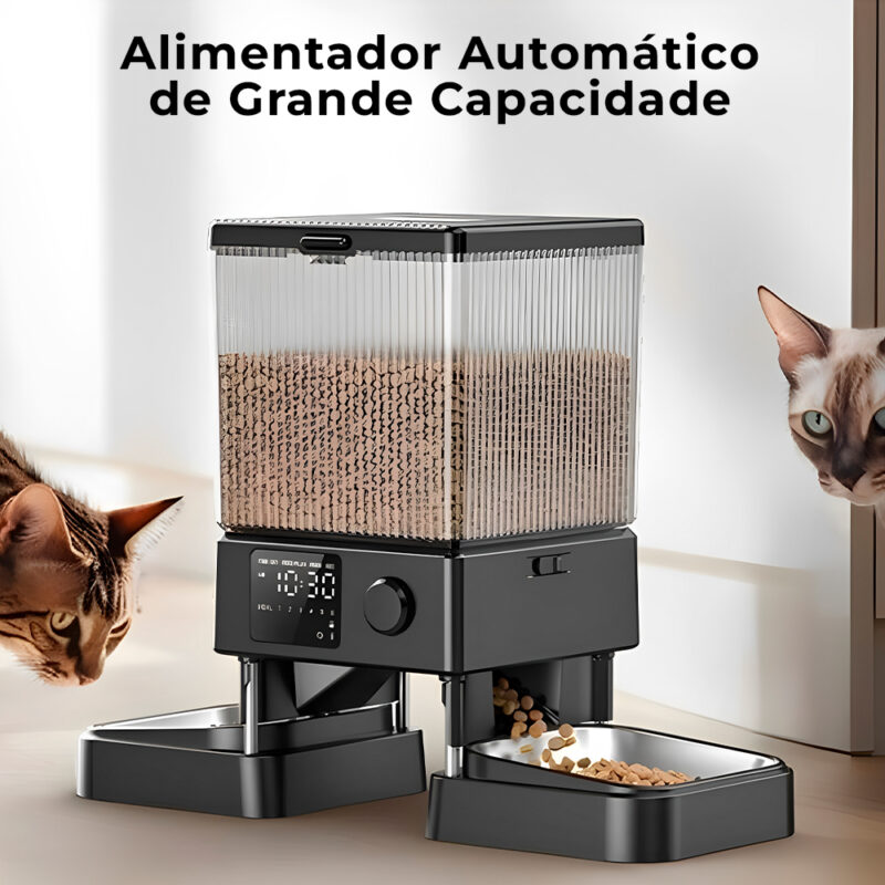 Alimentador Automático Duplo Ração Oneisall 5L Para Pets