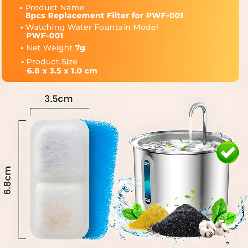 Filtro Substituição Oneisall Bebedouro 2L Pet Pacote 8un