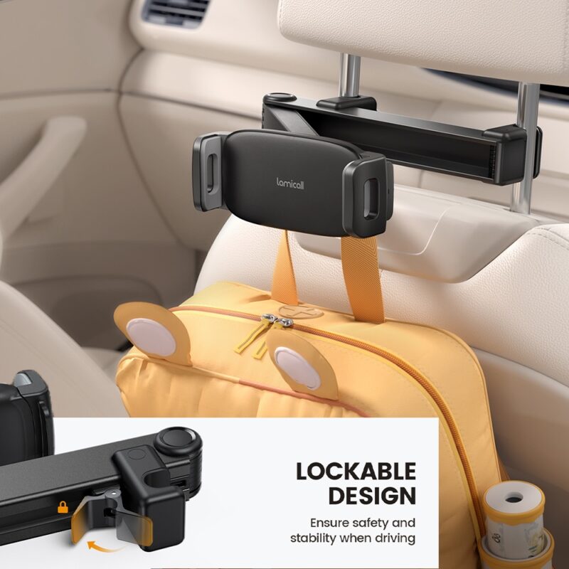 Suporte para Tablet Lamicall Encosto Cabeça Carro Preto