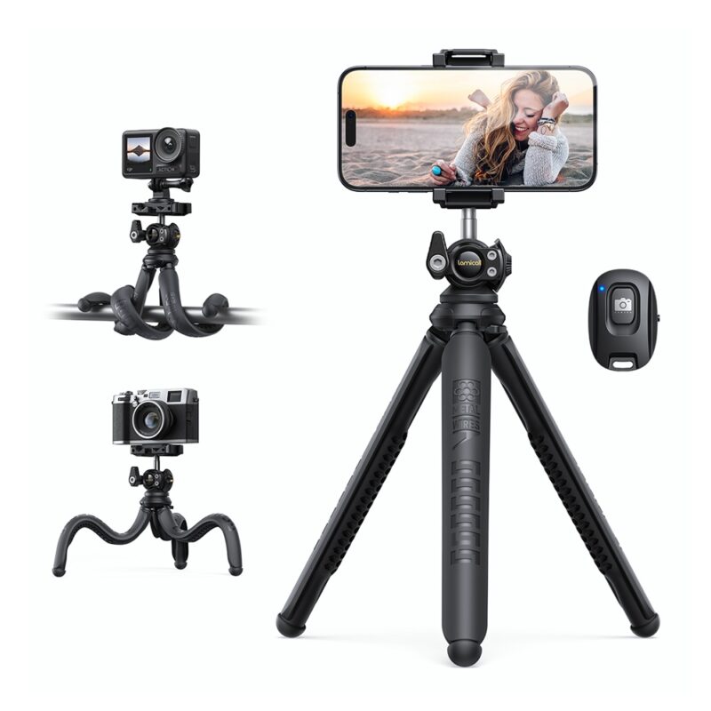 Tripé Flexivel Lamicall 3in1 Celular/Câmera/GoPro Preto