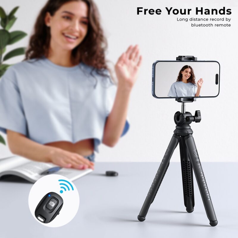 Tripé Flexivel Lamicall 3in1 Celular/Câmera/GoPro Preto