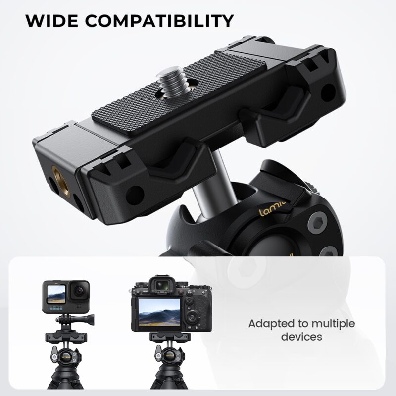 Tripé Flexivel Lamicall 3in1 Celular/Câmera/GoPro Preto