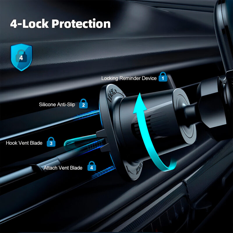 Suporte Smartphone Lamicall Saída de Ar para Carro Preto