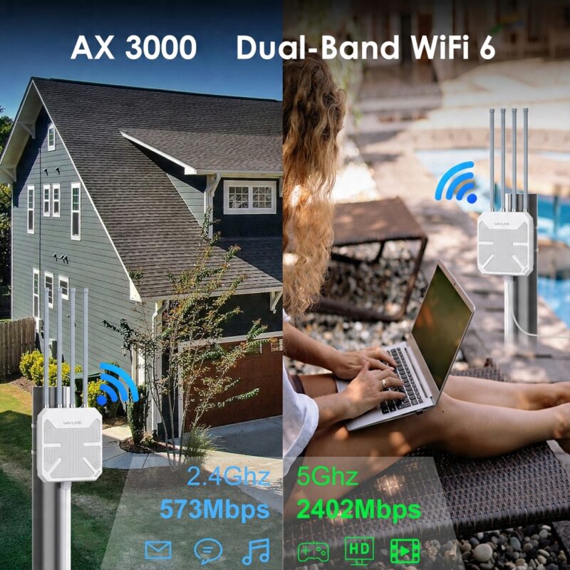 Roteador Wi-Fi 6 AX3000 Dual-Band PoE 4 Antenas Branco