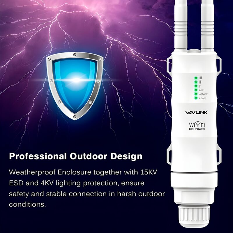 Roteador WiFi Uso Externo Wavlink N300 300Mbps Branco