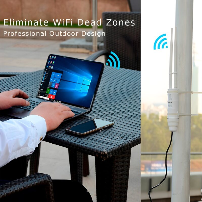Roteador WiFi Uso Externo Wavlink N300 300Mbps Branco
