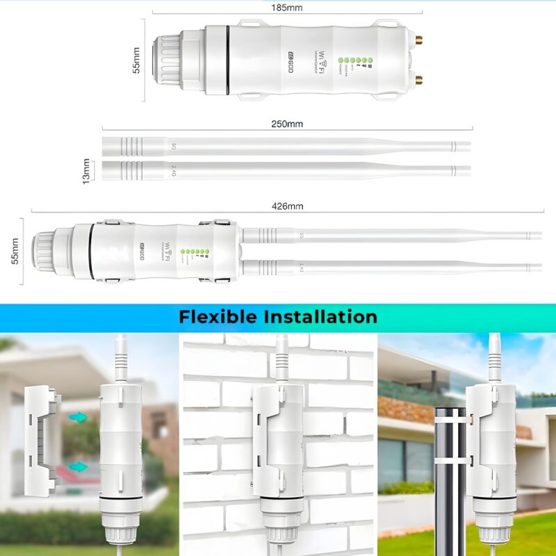 Antena Wi-Fi Uso Externo Wavlink AC600 Dual-Band Branco