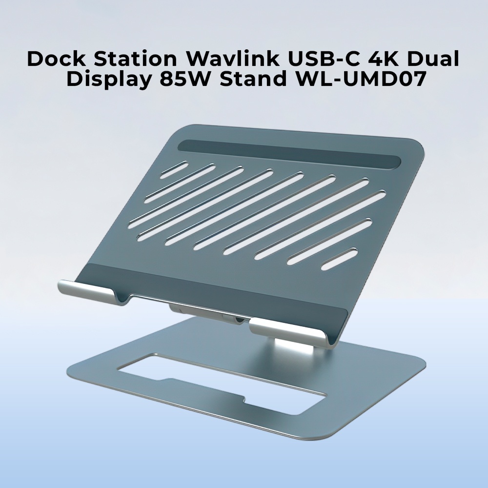 Suporte/Dock Hub 7 em 1 Wavlink Portátil Notebook Cinza