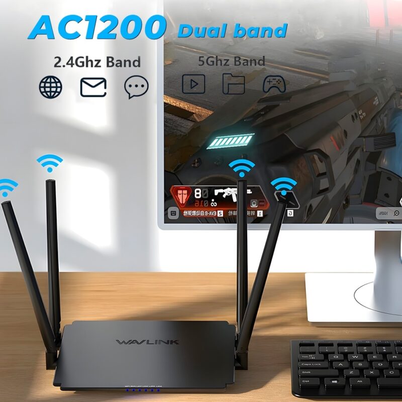Roteador Wi-Fi Wavlink Wavlink AC1200 Dual Band 4 Antena