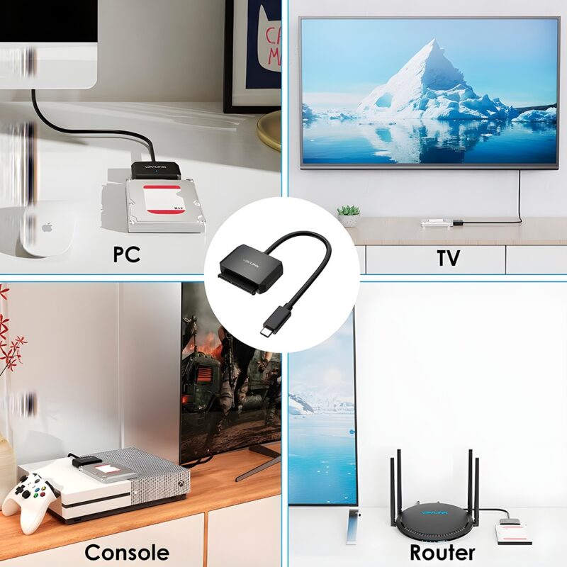 Adaptador Usb C para Sata Wavlink Ssd/Hdd 2.5/3.5 Preto