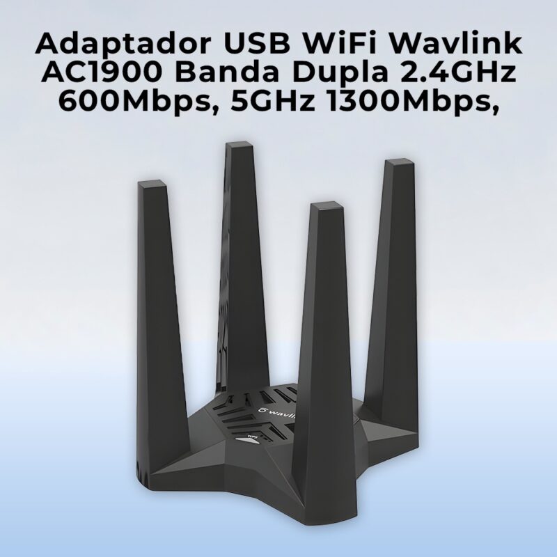 Adaptador Usb A WiFi Wavlink Ac1900 Banda Dupla Pc Preto