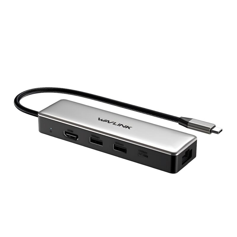 Hub Usb C Wavlink p/Rj45 2.5Gbps Usb C/A Hdmi 4k Pd 100W