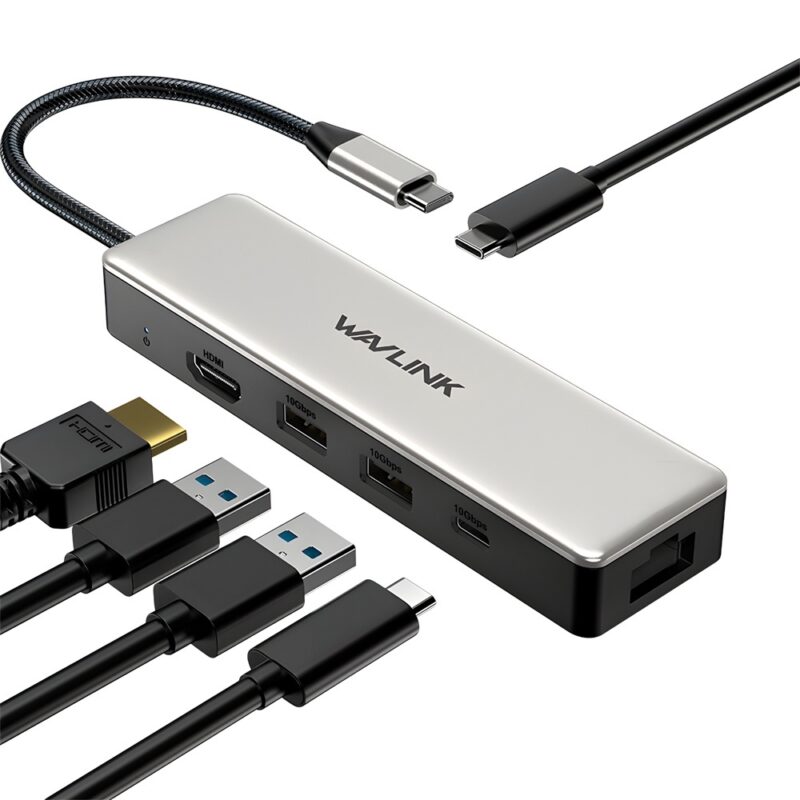 Hub Usb C Wavlink p/Rj45 2.5Gbps Usb C/A Hdmi 4k Pd 100W