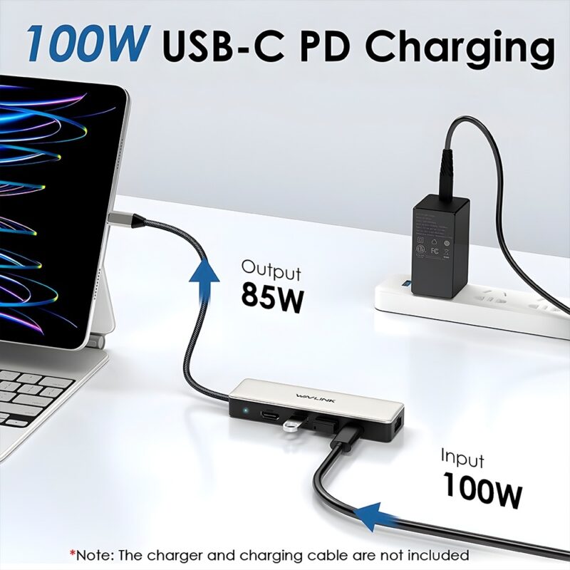 Hub Usb C Wavlink p/Rj45 2.5Gbps Usb C/A Hdmi 4k Pd 100W