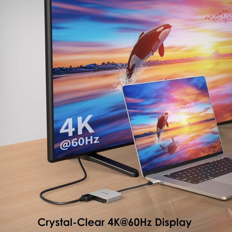 Conversor Usb C Wavlink para Duplo Hdmi 4K/60Hz Pd 87W
