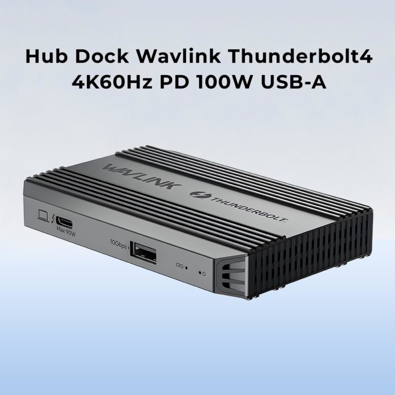 Hub Dock Wavlink Thunderbolt4 4K60Hz PD 100W USB-A Preto