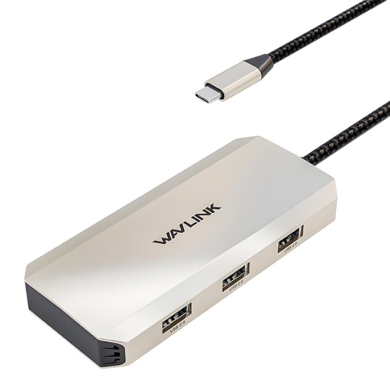 Hub Usb C Wavlink 7 em 1 Docking Station 4K/60Hz PD 100W