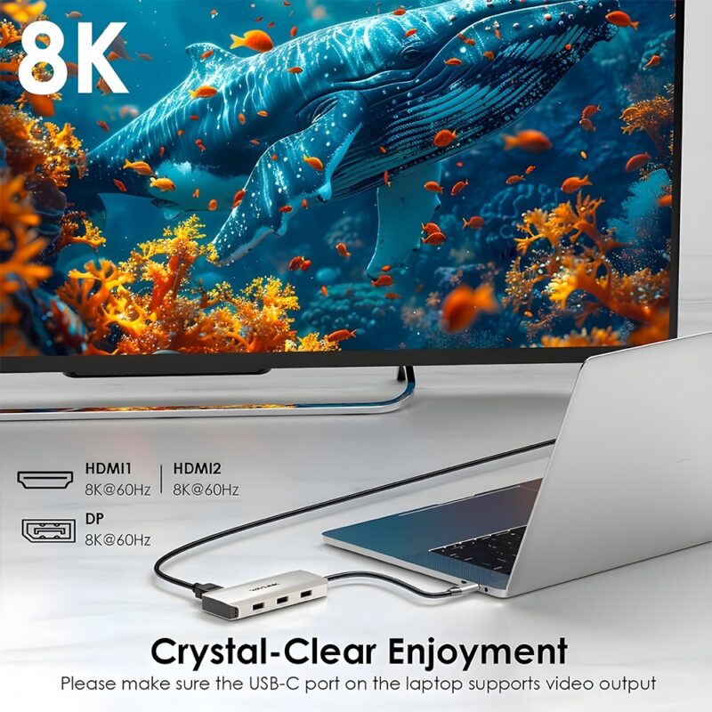 Hub Usb C Wavlink 7 em 1 Docking Station 4K/60Hz PD 100W