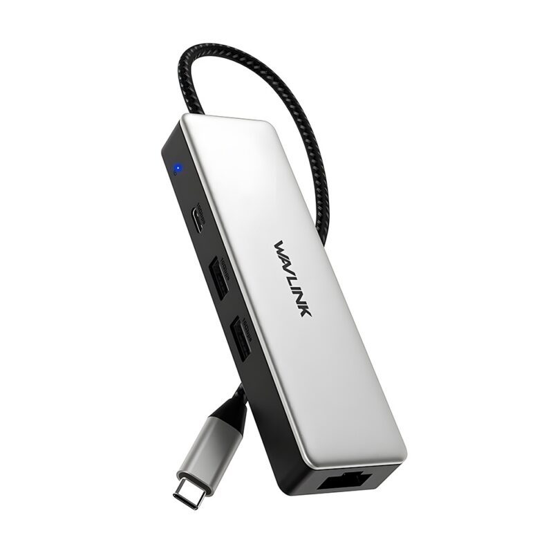 Hub Usb C Wavlink Para Rj45 Ethernet Fêmea 2.5Gbps Prata