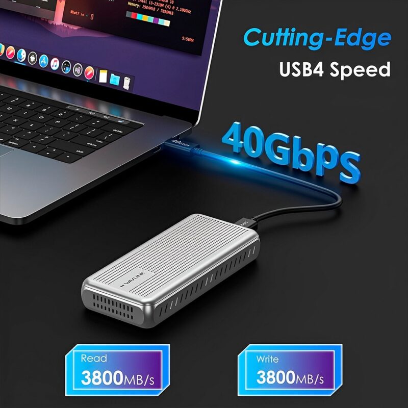 Case Gabinete Externo Wavlink Usb C 40Gbps Ssd p/M2 Nvme