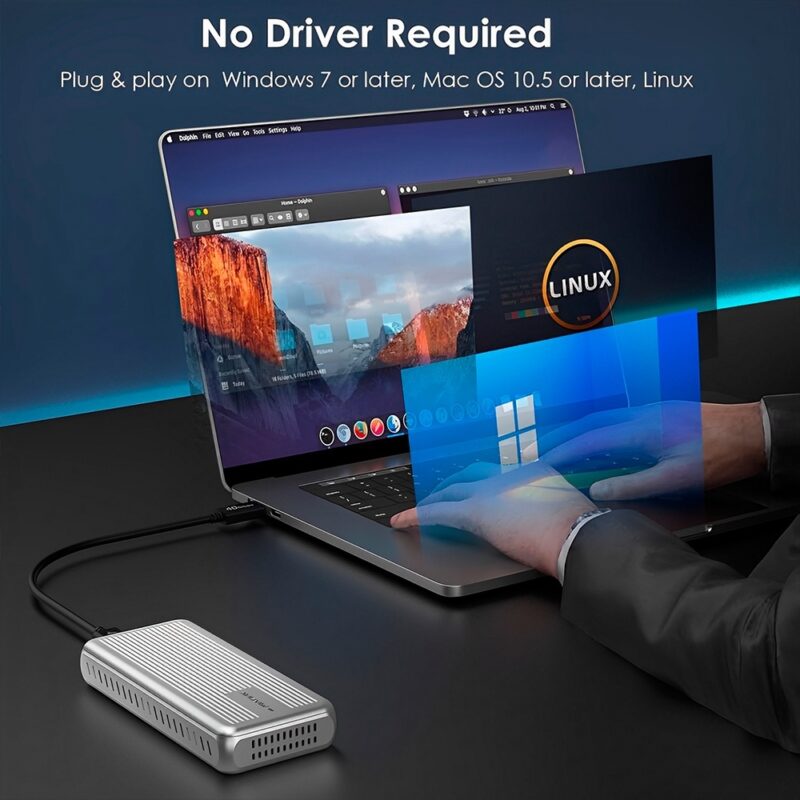 Case Gabinete Externo Wavlink Usb C 40Gbps Ssd p/M2 Nvme