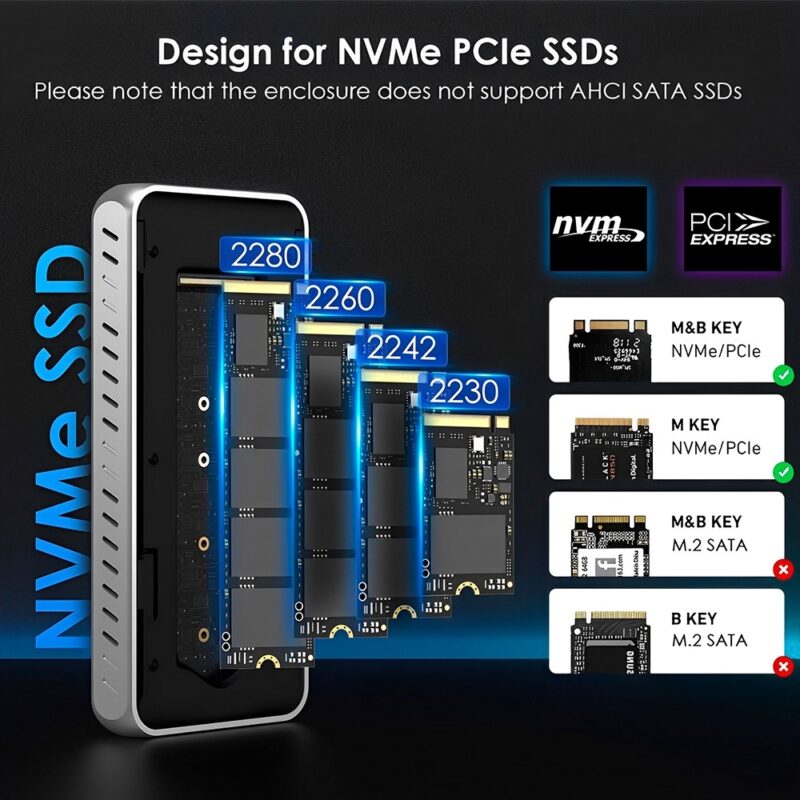 Case Gabinete Externo Wavlink Usb C 40Gbps Ssd p/M2 Nvme